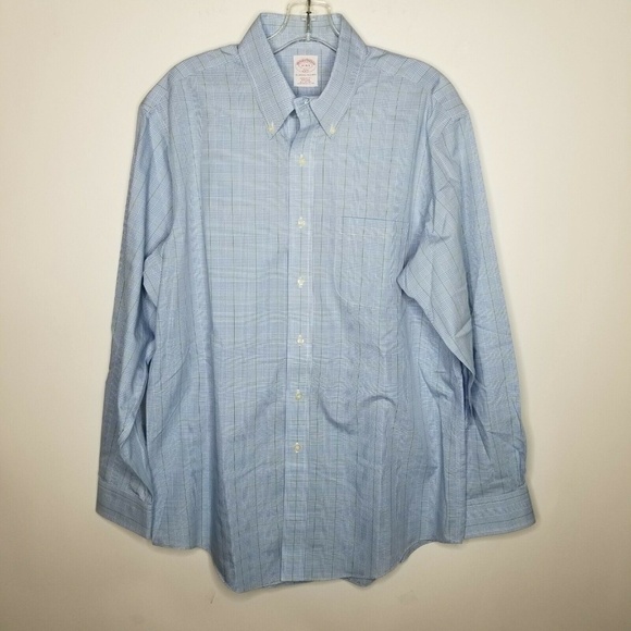 Brooks Brothers 346 Blue Green Stripe Dress Shirt - Picture 1 of 3
